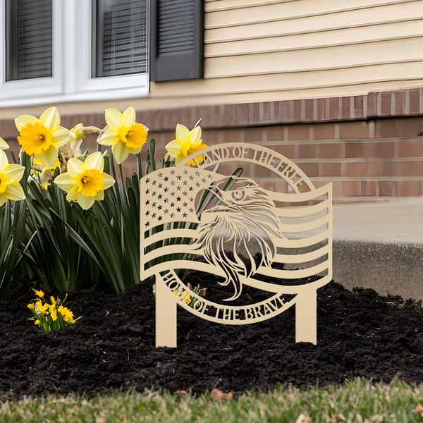 American Flag with Bald Eagle Garden Flag,  Patriotic Lawn Decor, Memorial Gift, Memorial Gravesite Decor, American Lover, Patriotic Gift, Veteran Gift