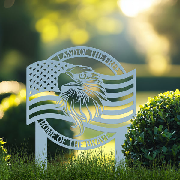American Flag with Bald Eagle Garden Flag,  Patriotic Lawn Decor, Memorial Gift, Memorial Gravesite Decor, American Lover, Patriotic Gift, Veteran Gift
