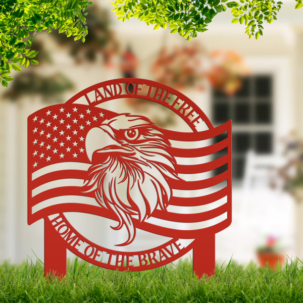 American Flag with Bald Eagle Garden Flag,  Patriotic Lawn Decor, Memorial Gift, Memorial Gravesite Decor, American Lover, Patriotic Gift, Veteran Gift