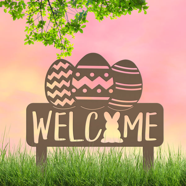 Easter Welcome Metal Yard Stake