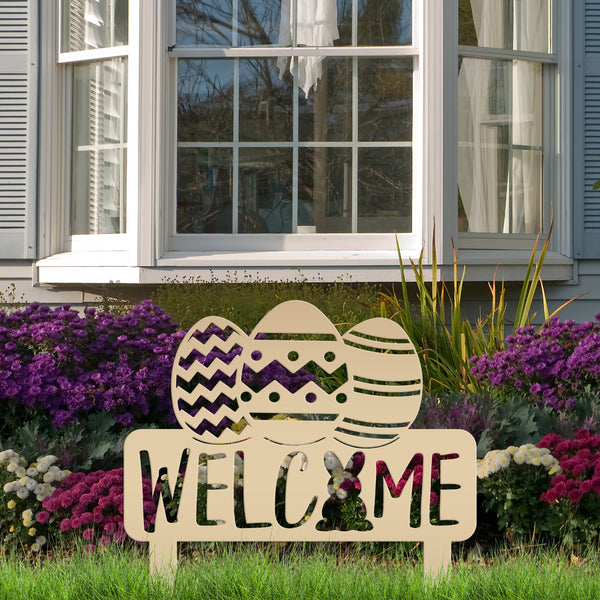 Easter Welcome Metal Yard Stake