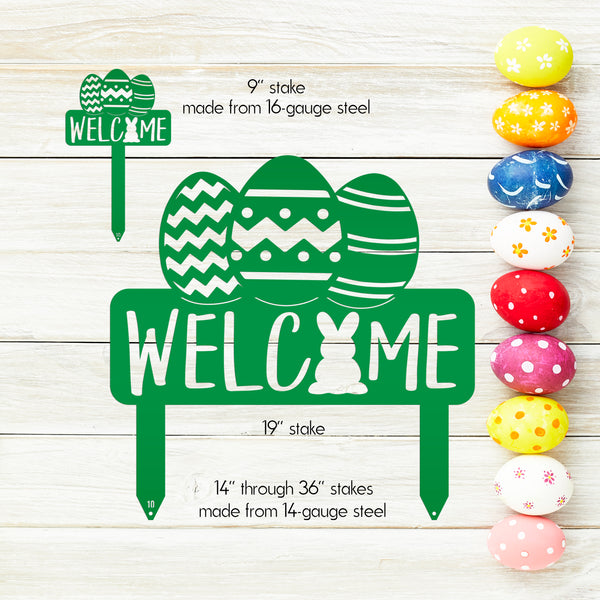 Easter Welcome Metal Yard Stake