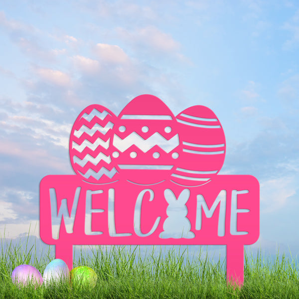 Easter Welcome Metal Yard Stake