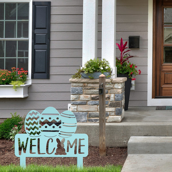 Easter Welcome Metal Yard Stake