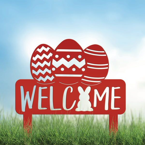 Easter Welcome Metal Yard Stake