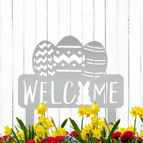 Easter Welcome Metal Yard Stake