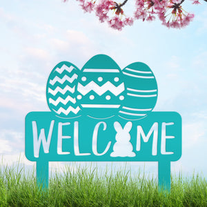 Easter Welcome Metal Yard Stake