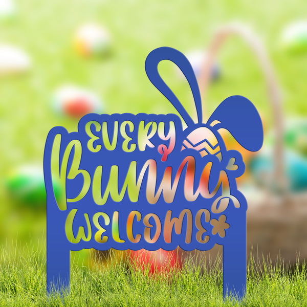 Every Bunny Welcome Metal Yard Stake - Easter Decor-Easter Lawn -Yard Decor- Outdoor Lawn Decor for Easter