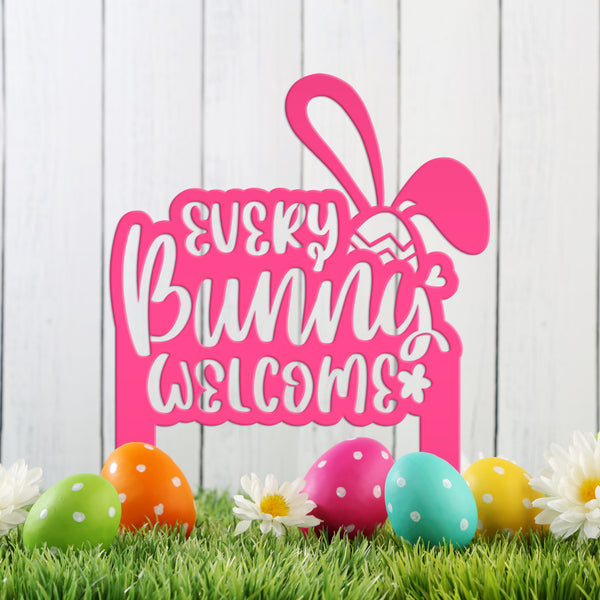 Every Bunny Welcome Metal Yard Stake - Easter Decor-Easter Lawn -Yard Decor- Outdoor Lawn Decor for Easter