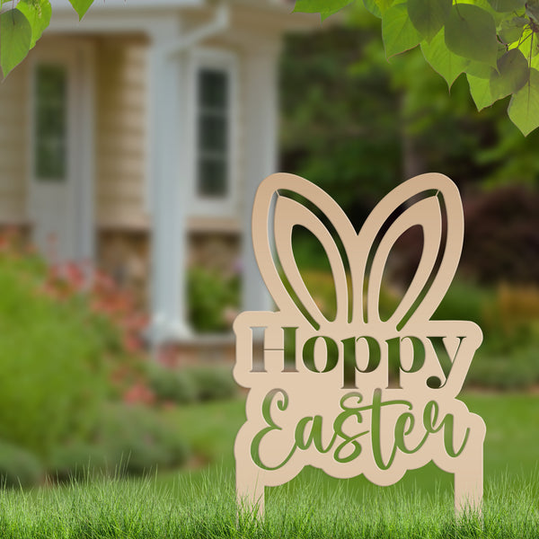 Metal Hoppy Easter Yard Stake - Easter Decor-Outdoor Easter-April Yard Decor