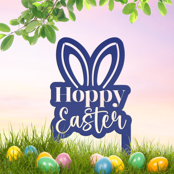 Metal Hoppy Easter Yard Stake - Easter Decor-Outdoor Easter-April Yard Decor