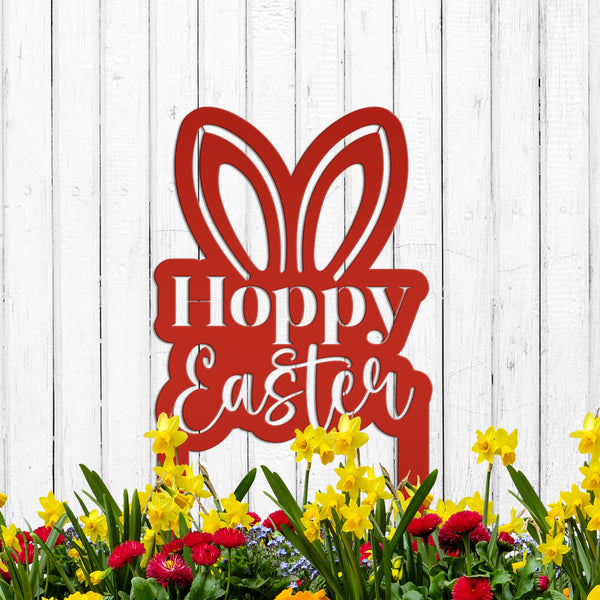 Metal Hoppy Easter Yard Stake - Easter Decor-Outdoor Easter-April Yard Decor