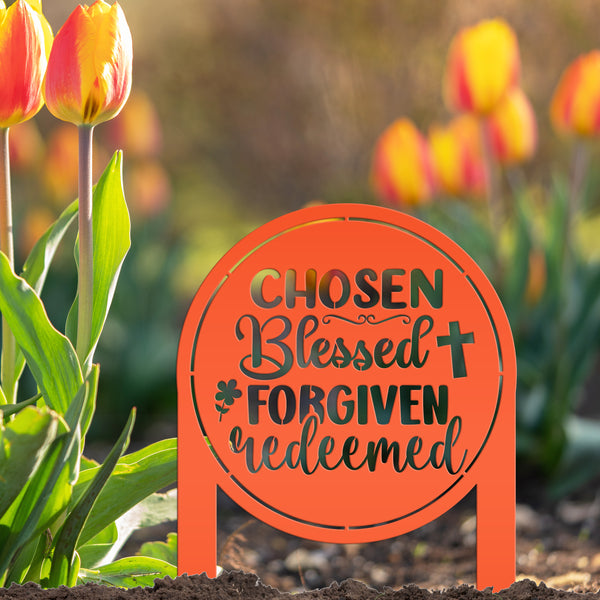 Christian Metal Yard Sign- Easter Decor - Blessed Yard Sign