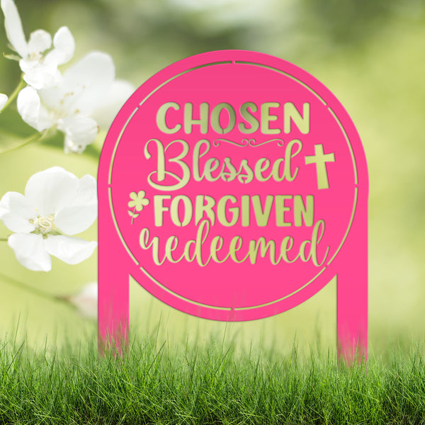 Christian Metal Yard Sign- Easter Decor - Blessed Yard Sign