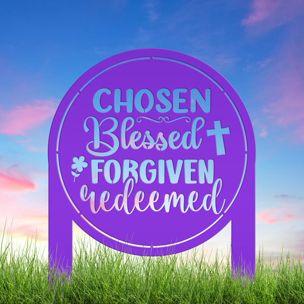 Christian Metal Yard Sign- Easter Decor - Blessed Yard Sign