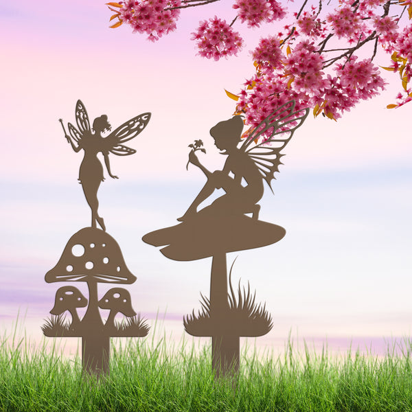 Metal Garden Fairy Yard Stakes-Fairy Yard Art-Fairy Flower Garden Decor- Fairy Garden Decor-Fairy Flower Garden Decor