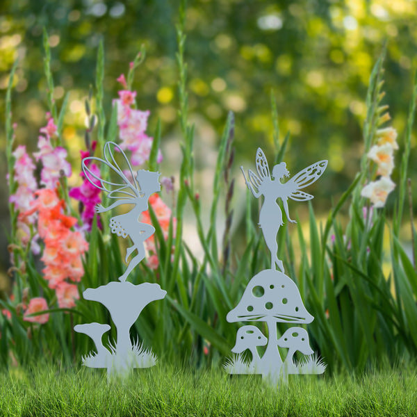 Metal Garden Fairy Yard Stakes-Fairy Yard Art-Fairy Flower Garden Decor- Fairy Garden Decor-Fairy Flower Garden Decor