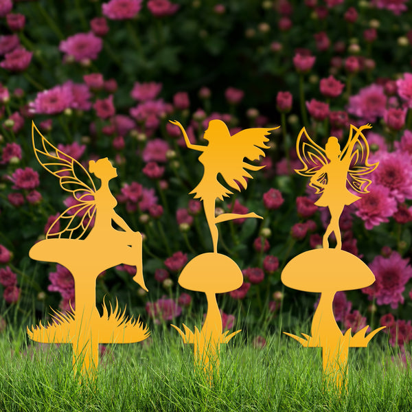 Metal Garden Fairy Yard Stakes-Fairy Yard Art-Fairy Flower Garden Decor- Fairy Garden Decor-Fairy Flower Garden Decor