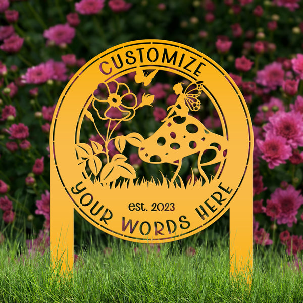 Personalized Fairy Garden Yard Stake, Mother's Day Gift, Gift for the Gardner, Greenhouse Sign, Flower Garden Sign, Garden Fairy Sign