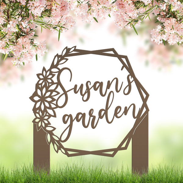 Custom Flower Garden Metal Yard Stake, Garden Yard Sign, Flowerbed Yard Art, Mother's Day Gift, Memorial Gift