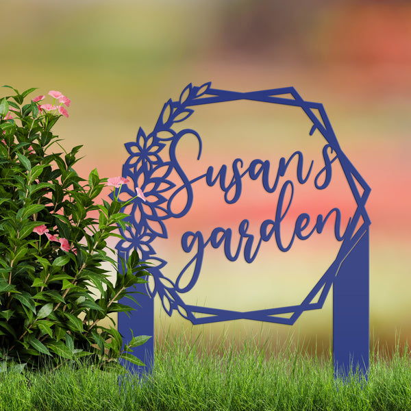 Custom Flower Garden Metal Yard Stake, Garden Yard Sign, Flowerbed Yard Art, Mother's Day Gift, Memorial Gift