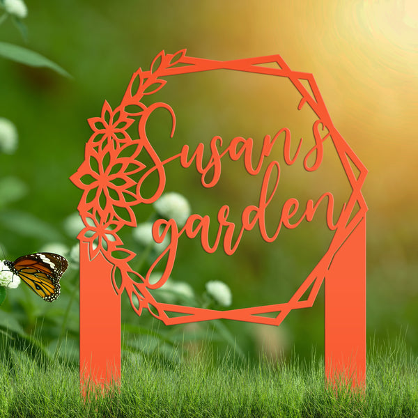 Custom Flower Garden Metal Yard Stake, Garden Yard Sign, Flowerbed Yard Art, Mother's Day Gift, Memorial Gift