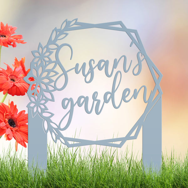 Custom Flower Garden Metal Yard Stake, Garden Yard Sign, Flowerbed Yard Art, Mother's Day Gift, Memorial Gift
