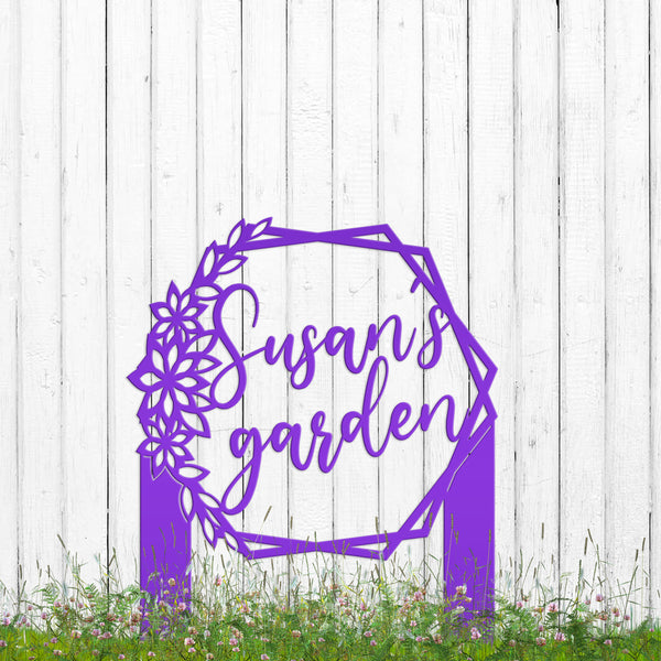 Custom Flower Garden Metal Yard Stake, Garden Yard Sign, Flowerbed Yard Art, Mother's Day Gift, Memorial Gift
