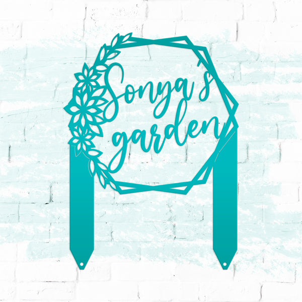 Custom Flower Garden Metal Yard Stake, Garden Yard Sign, Flowerbed Yard Art, Mother's Day Gift, Memorial Gift