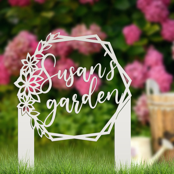 Custom Flower Garden Metal Yard Stake, Garden Yard Sign, Flowerbed Yard Art, Mother's Day Gift, Memorial Gift