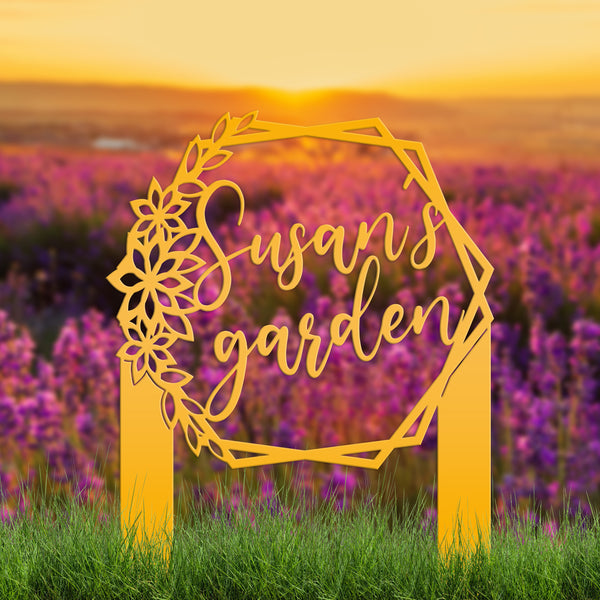 Custom Flower Garden Metal Yard Stake, Garden Yard Sign, Flowerbed Yard Art, Mother's Day Gift, Memorial Gift