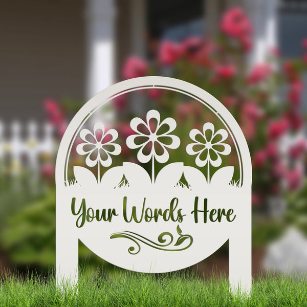 Personalized Flower Yard Sign, Mother's Day Gift, Gift for the Gardner, Flower Bed Sign, Garden Club Sign