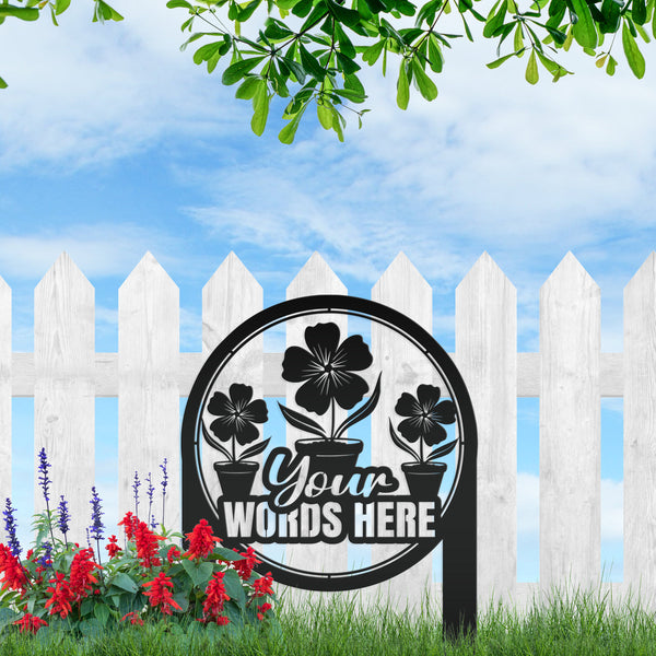 Custom Garden Yard Sign, Mother's Day Gift, Outdoor Metal Garden Stake-Flower Bed Decor