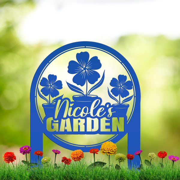 Custom Garden Yard Sign, Mother's Day Gift, Outdoor Metal Garden Stake-Flower Bed Decor