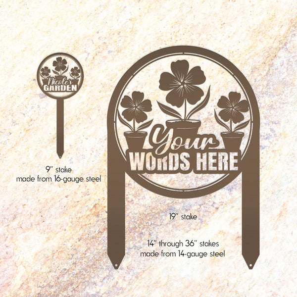 Custom Garden Yard Sign, Mother's Day Gift, Outdoor Metal Garden Stake-Flower Bed Decor