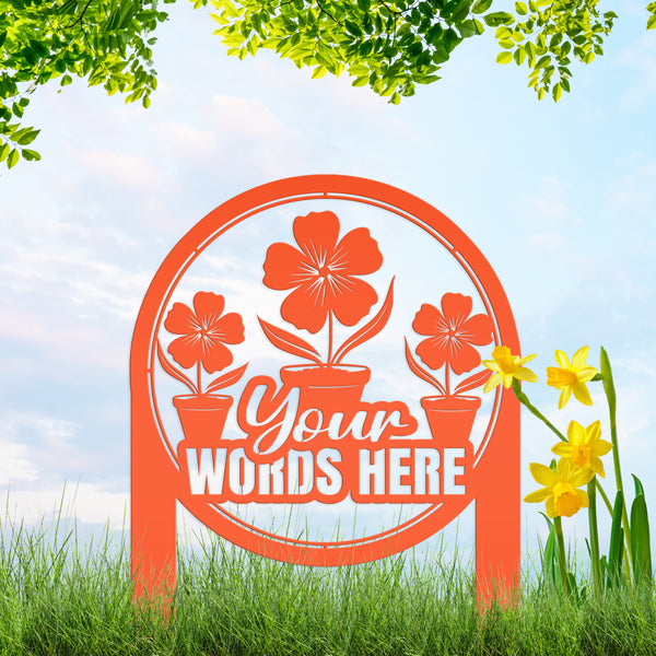 Custom Garden Yard Sign, Mother's Day Gift, Outdoor Metal Garden Stake-Flower Bed Decor