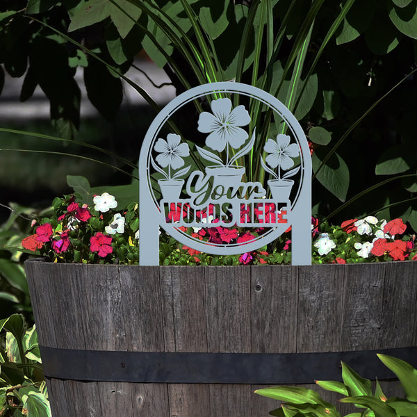 Custom Garden Yard Sign, Mother's Day Gift, Outdoor Metal Garden Stake-Flower Bed Decor