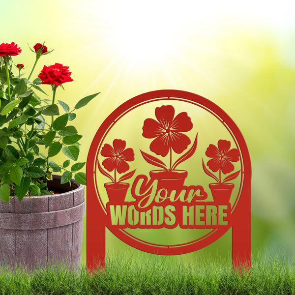 Custom Garden Yard Sign, Mother's Day Gift, Outdoor Metal Garden Stake-Flower Bed Decor