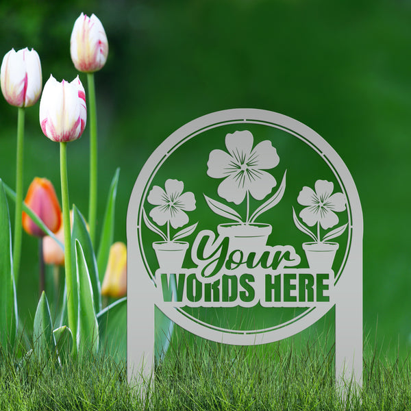 Custom Garden Yard Sign, Mother's Day Gift, Outdoor Metal Garden Stake-Flower Bed Decor