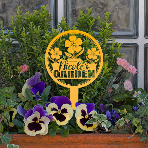 Custom Garden Yard Sign, Mother's Day Gift, Outdoor Metal Garden Stake-Flower Bed Decor
