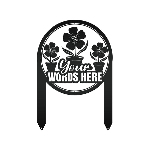 Custom Garden Yard Sign, Mother's Day Gift, Outdoor Metal Garden Stake-Flower Bed Decor