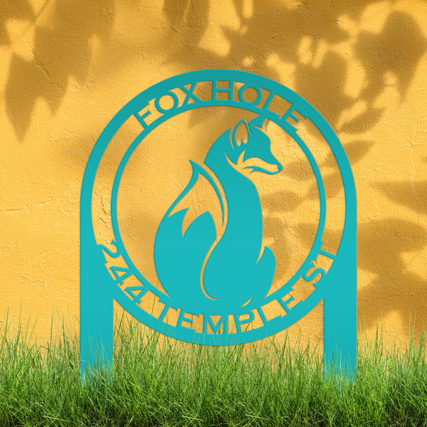 Custom Fox Address Sign-Fox Decor, Fox House Number Plaque, Fox Gift