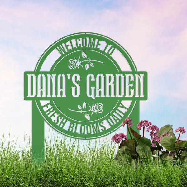 Personalized Garden Metal Yard Stake - Rose Garden Sign-Garden Yard Art-Yard Decorations-Gardener Gift