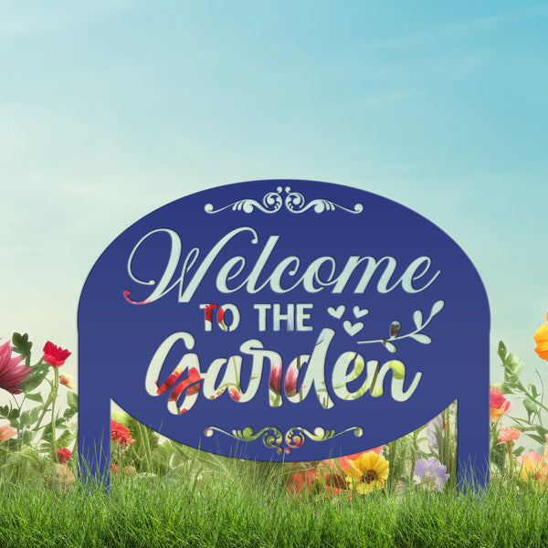 Welcome to the Garden Metal Yard Stake, Mother's Day Gift, Gift For the Gardner