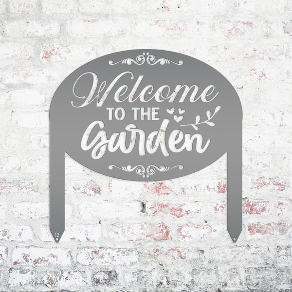 Welcome to the Garden Metal Yard Stake, Mother's Day Gift, Gift For the Gardener