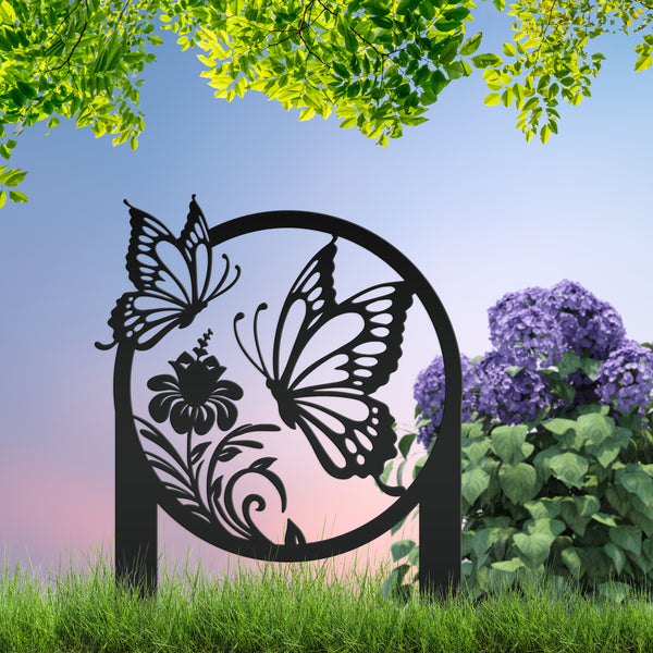 Butterfly Flower Garden Decorative Yard or Lawn Stake Sign