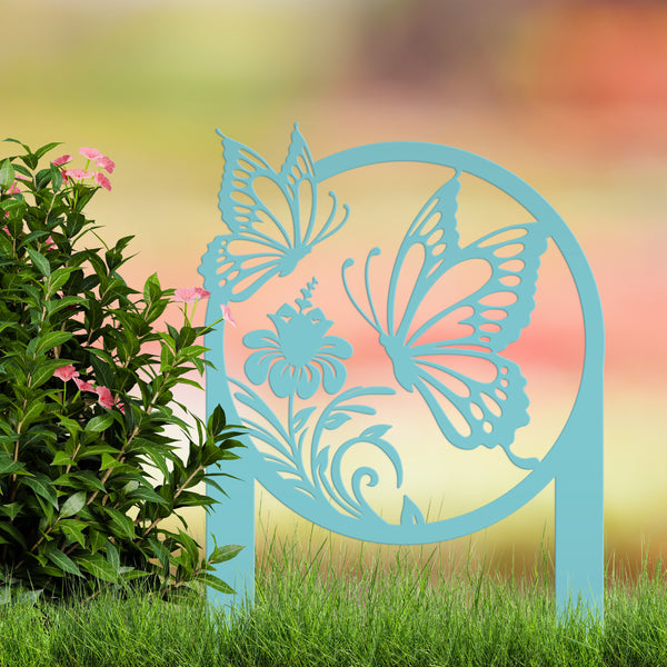 Butterfly Garden Stake Sign, Mother's Day Gift, Outdoor Gift Idea For Mom, Metal Powder Coated Butterfly Yard Sign