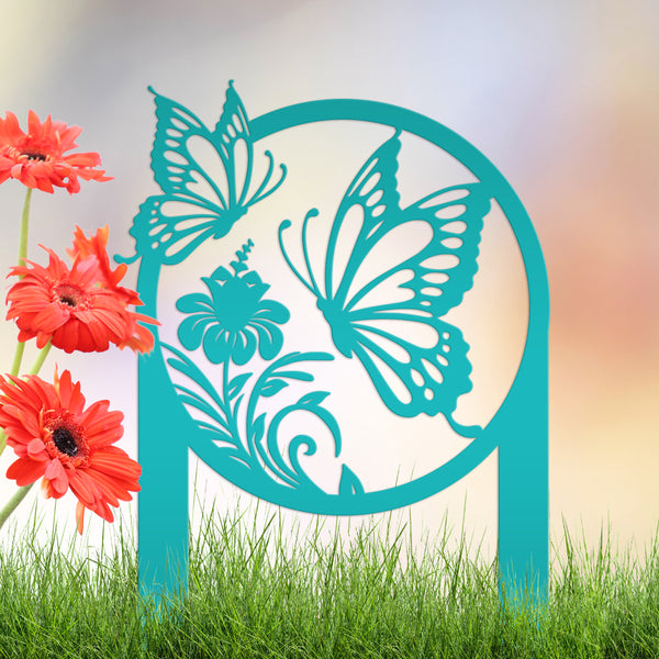 Butterfly Garden Stake Sign, Mother's Day Gift, Outdoor Gift Idea For Mom, Metal Powder Coated Butterfly Yard Sign