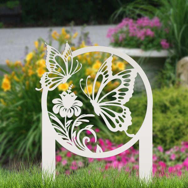 Butterfly Garden Stake Sign, Mother's Day Gift, Outdoor Gift Idea For Mom, Metal Powder Coated Butterfly Yard Sign