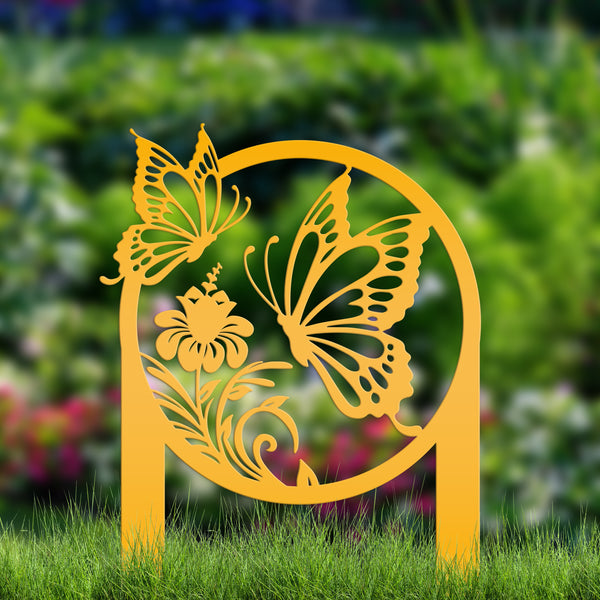 Butterfly Garden Stake Sign, Mother's Day Gift, Outdoor Gift Idea For Mom, Metal Powder Coated Butterfly Yard Sign